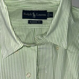Ralph Lauren Mint Striped Classic Fit Shirt
